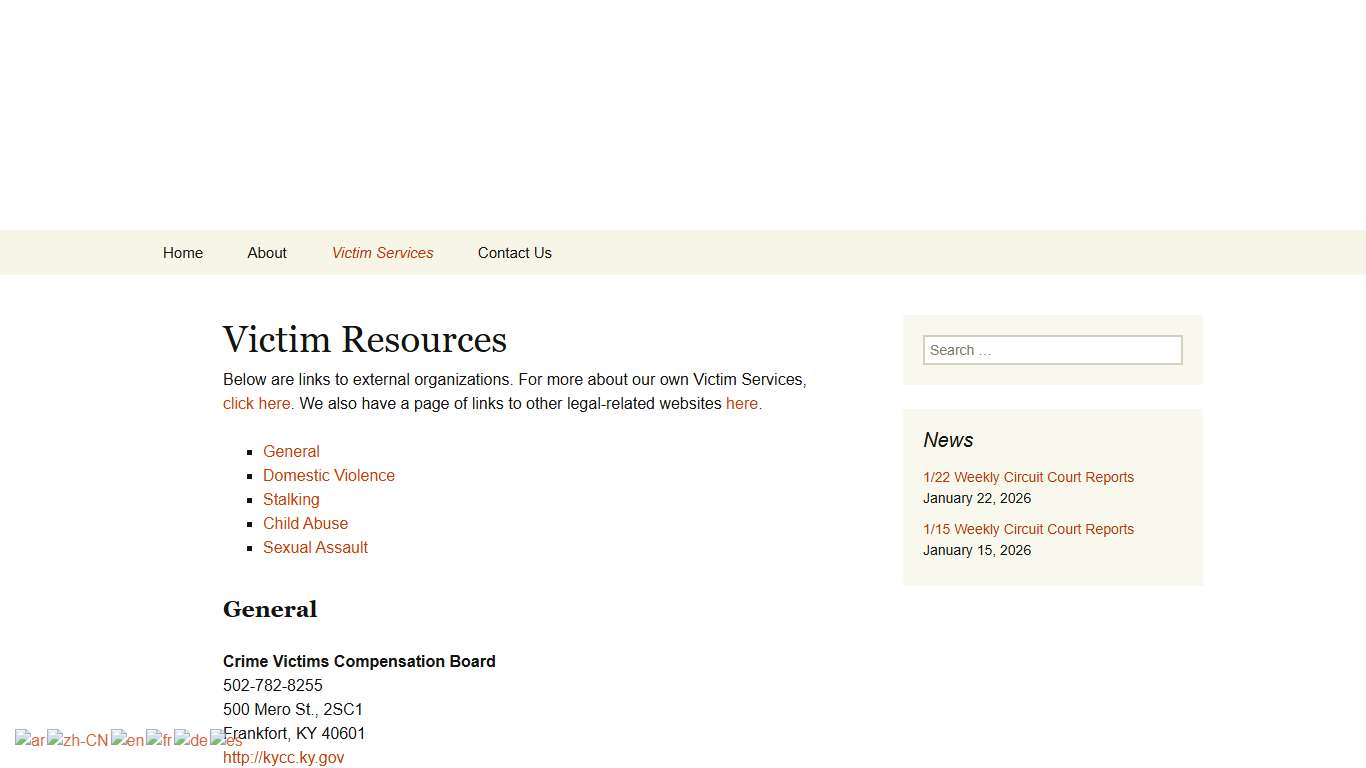 Victim Resources Office of the Commonwealth’s Attorney